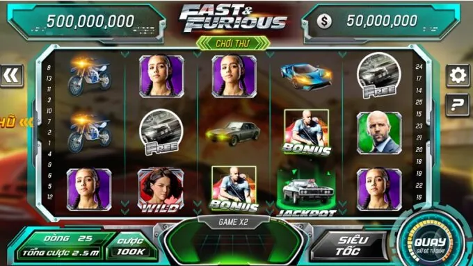 Trò Chơi Fast & Furious B52 Club